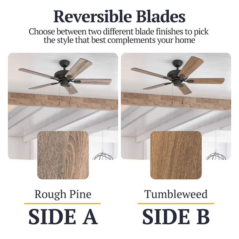 The Gray Barn Heddinge 42-inch Aged Bronze Ceiling Fan in Barnwood/ Tumbleweed Blades with 3-speed Remote