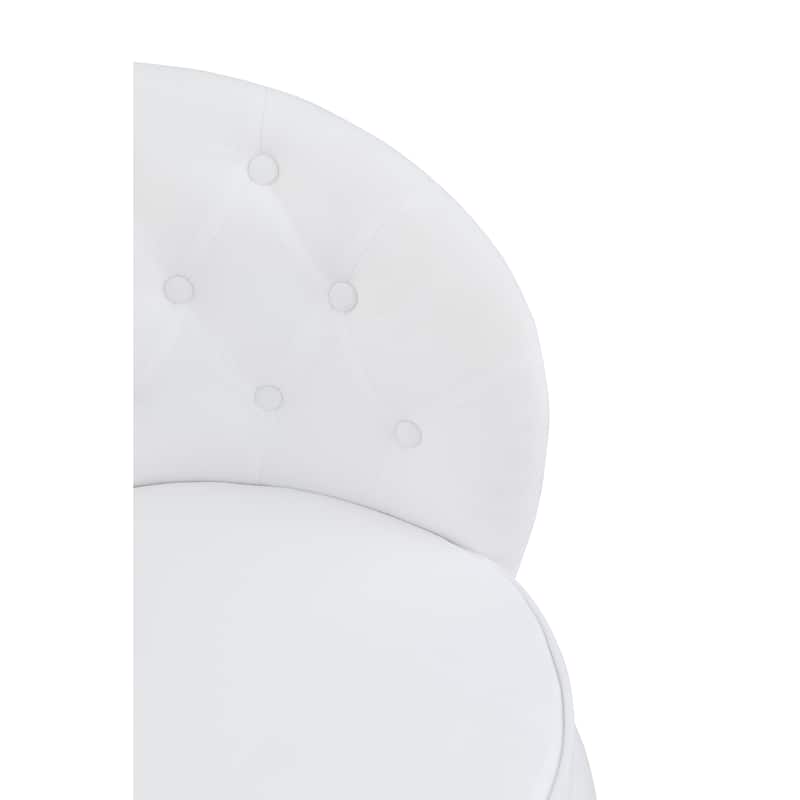 Modern 25.2" Velvet 360° Swivel Buttons Tufted Barrel Chair with Gold Stainless Steel Base and Storage