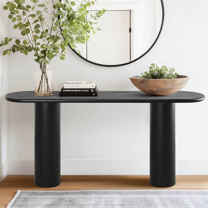 Pedestal 60" Console Table - Black