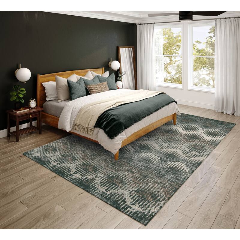 Indoor/ Outdoor Addison Bravado Modern Chevron Washable Area Rug - 9' x 12' - Shadow