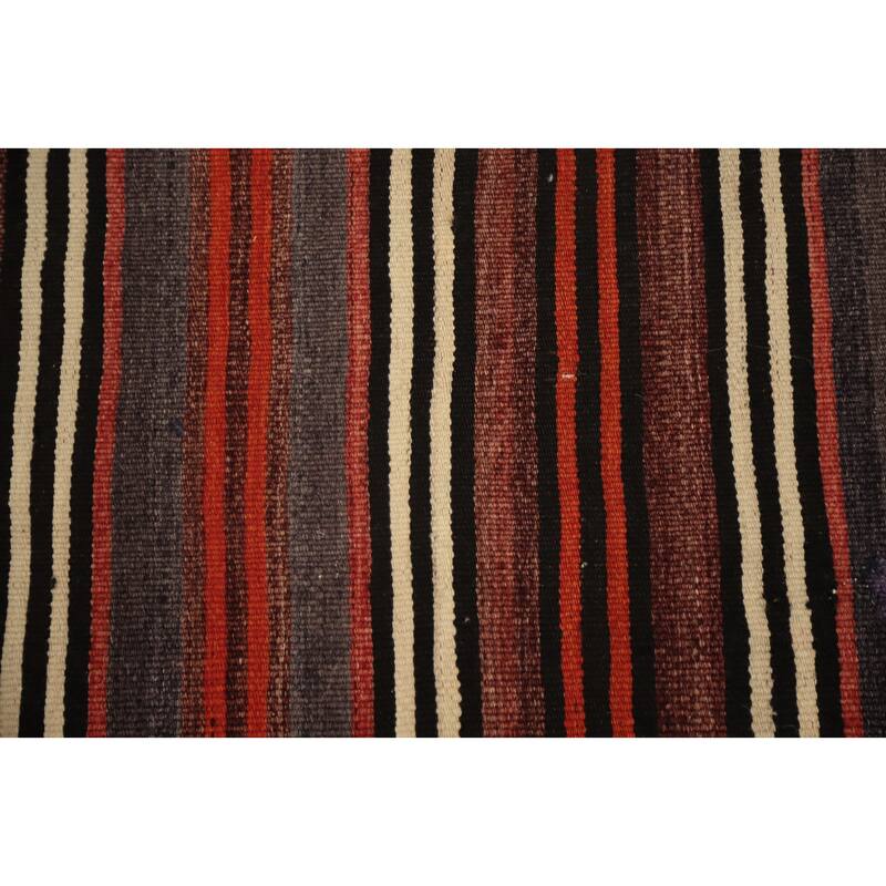 Hand Woven Oriental 100% Wool Carpet Southwestern Geometric Multi-Colored Kilim Area Rug - 8' 10'' X 4' 6''