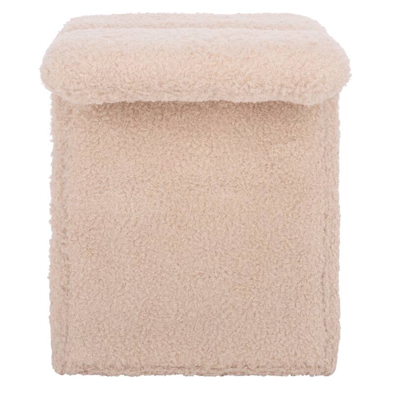 SAFAVIEH Couture Tessabella Teddy Fabric Ottoman