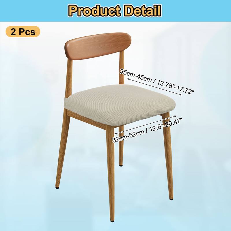 Set of 2 Chair Covers for Dining Chairs, Chair Seat Slipcovers