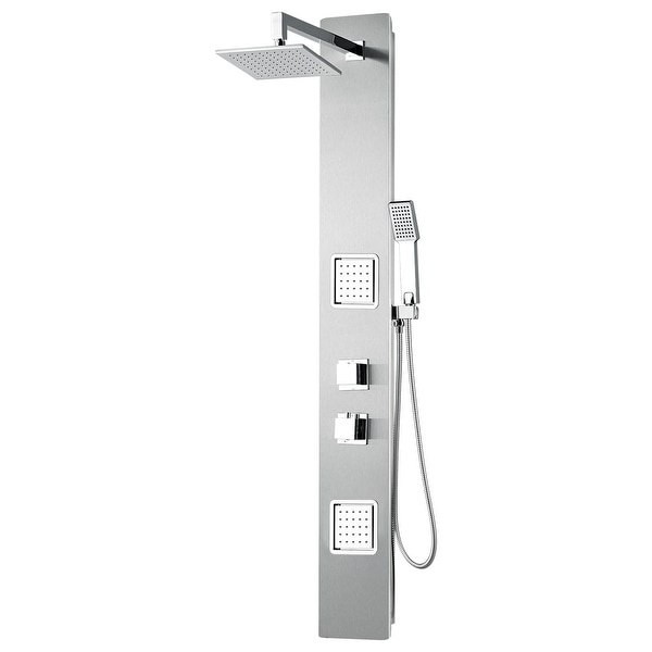 Eviva Tuscany Stainless Steel Thermostatic Shower Massage Panel. Opens flyout.
