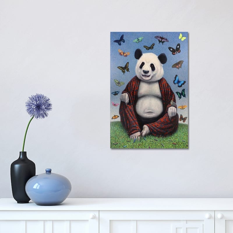 iCanvas "Panda Buddha" by James W. Johnson Canvas Print - 18x12x1.5