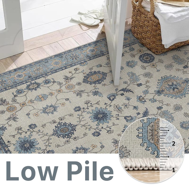 Mcow Low Pile Machine Washable Non-Slip Area Rug