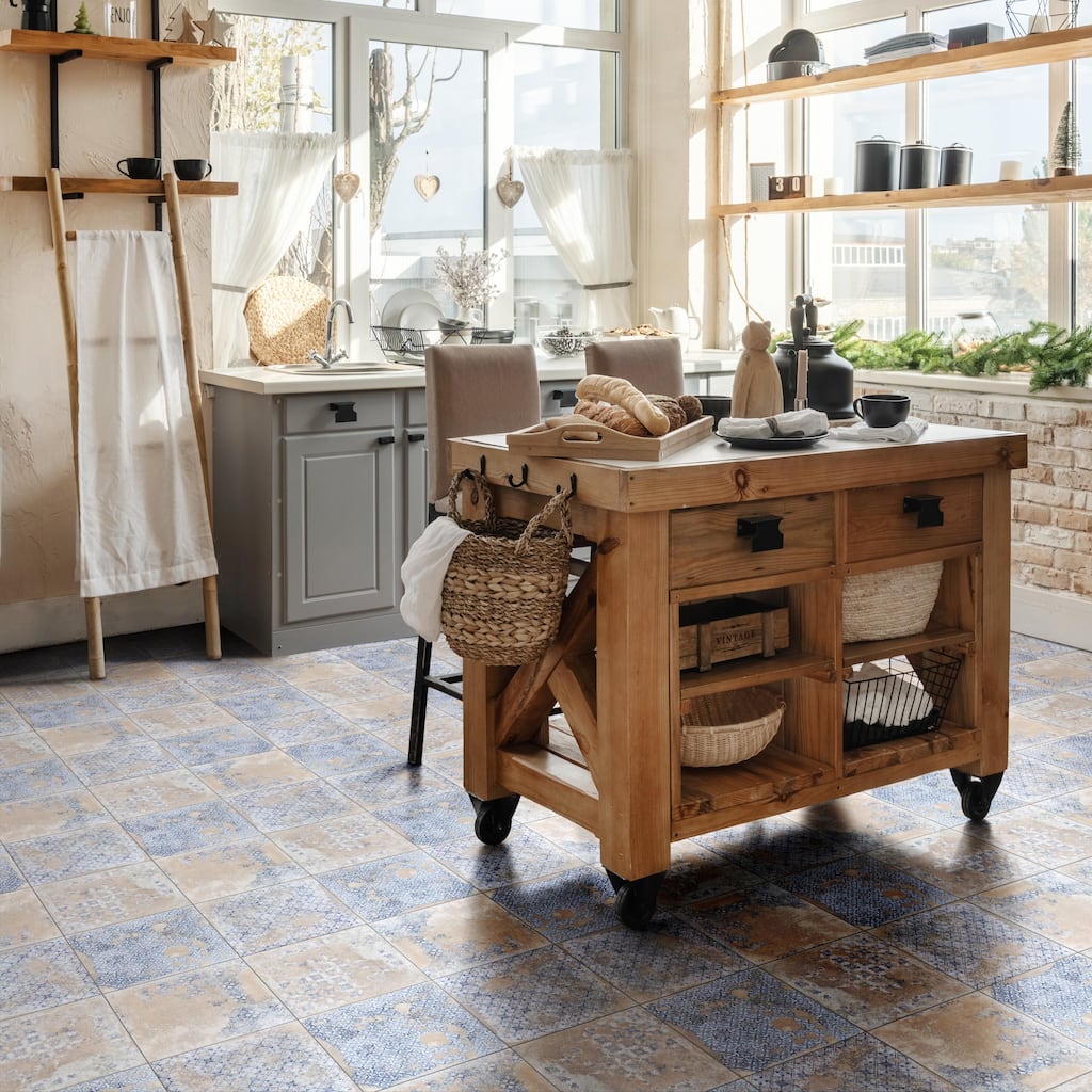 Merola Tile Antigua Deco Beige 13" x 13" Porcelain Floor and Wall Tile