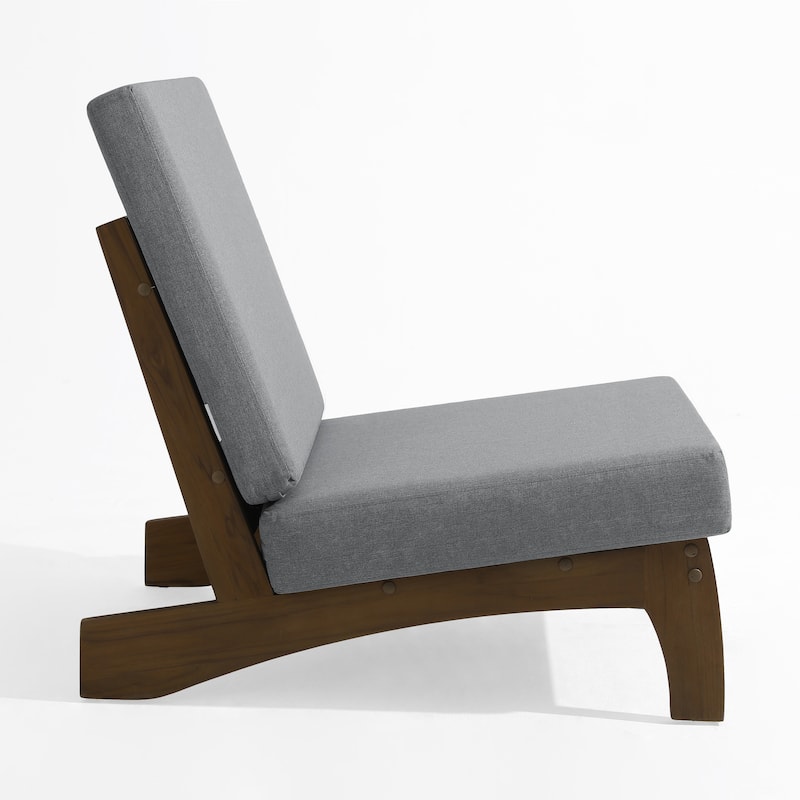 Outdoor Furniture Teak Wood Armless Loveseat Sofa With Cushion