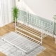 preview thumbnail 31 of 34, VECELO Roman Column Daybed 79" Iron Frame Space Saving Daybed Set with Rolling Trundle for Guest Teen Room Black or White