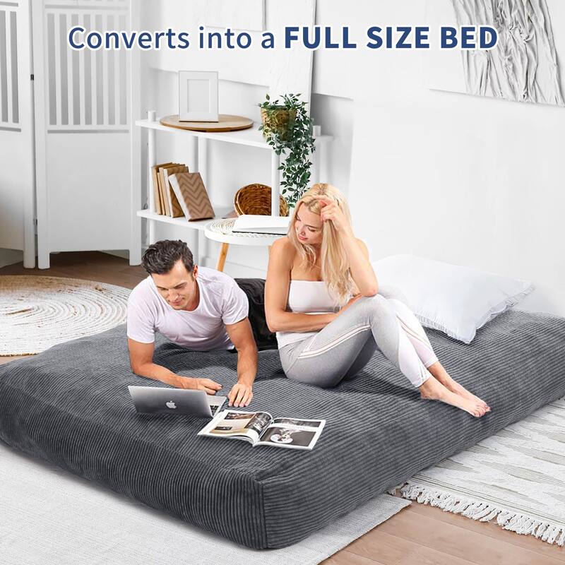 2 in 1 Bean Bag Chairs, Convertible Floor Cushions for Living Room Bedroom