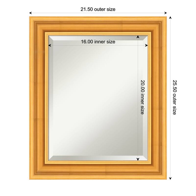 Sierra Beveled Wood Framed Bathroom Vanity Wall Mirror - 22 x 26 in - Sierra Gold