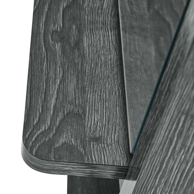 Lewis Modern Black Wooden Standing Arched Mirror with Shelf and Hooks