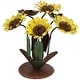 preview thumbnail 1 of 5, Sunnydaze Indoor/Outdoor Metal Sunflower Bouquet Statue - 13-Inch