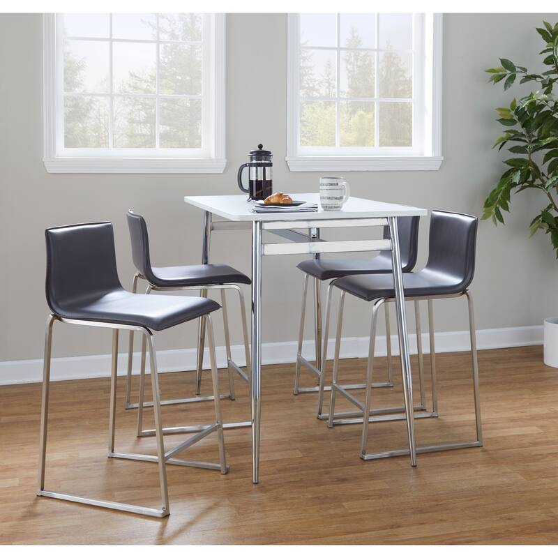 Porch & Den Naldi-Mara Upholstered 5-Piece Counter Height Dining Set