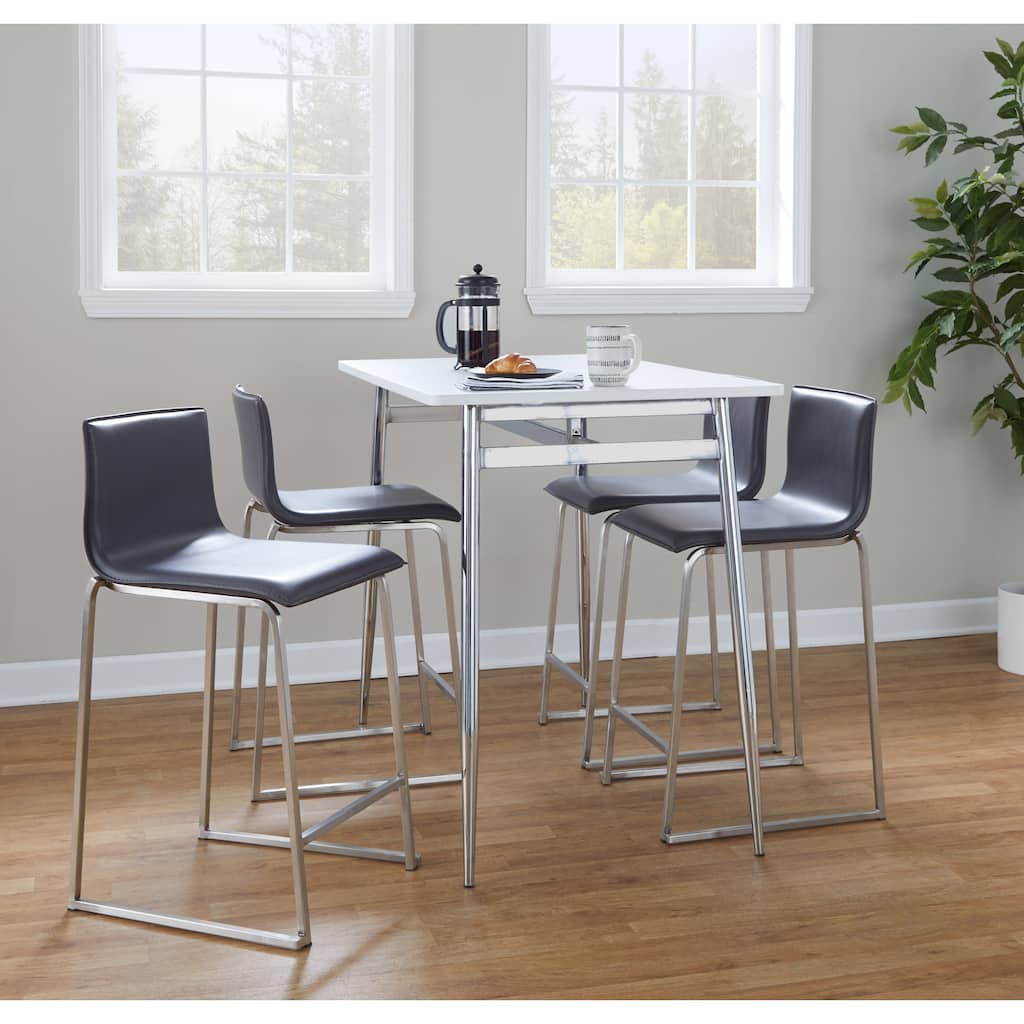 Porch & Den Naldi-Mara Upholstered 5-Piece Counter Height Dining Set
