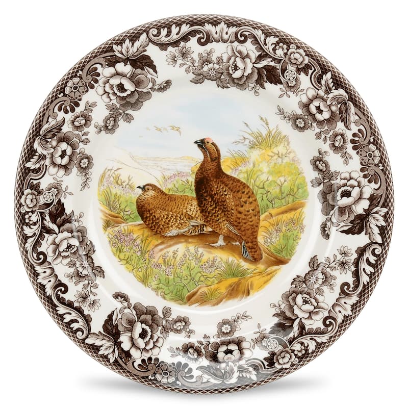 Spode Woodland Dinner Plate Birds Motif - 10.5 - Red Grouse