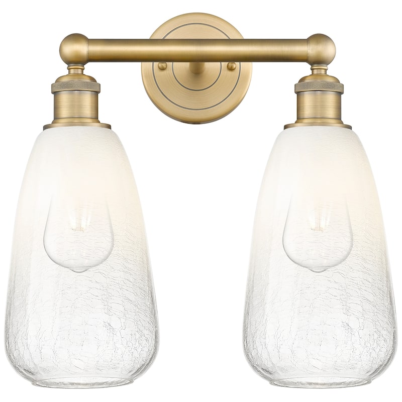 Innovations Lighting 616-2W-16-15 Brookhaven Almond Vanity Brookhaven - Brushed Brass / Opal