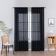 preview thumbnail 38 of 36, Linen Textured Light Filtering Back Tap/ Rod Pocket Curtain Panels (Set of 2) 52"Wx108"L - Black