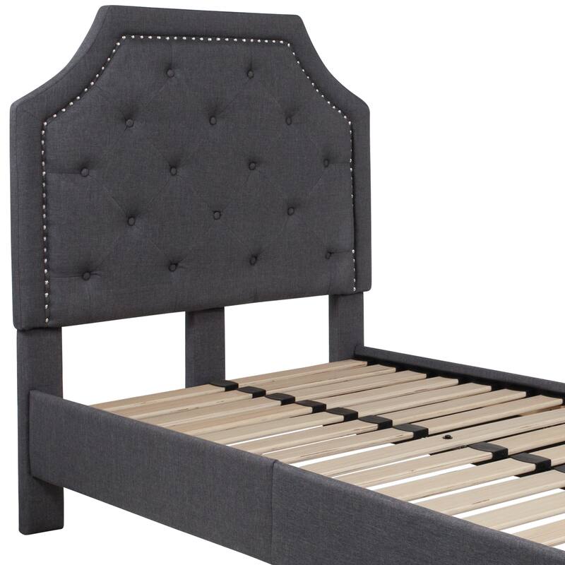 Arched Tufted Upholstered Platform Bed