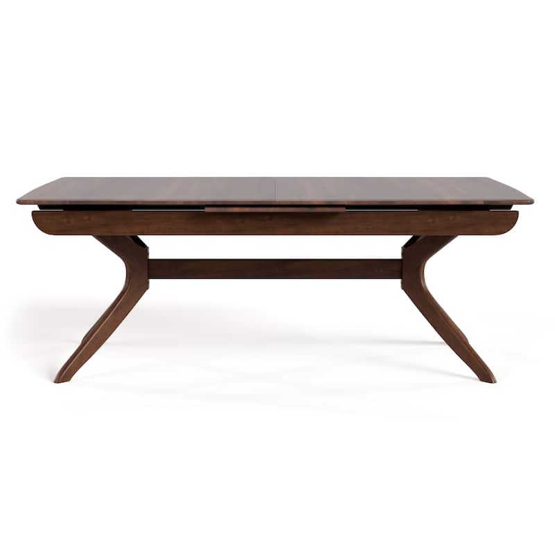 Furniture of America Abigail IV Mid-Century Modern Walnut Extendable Self-Storing Dining Table