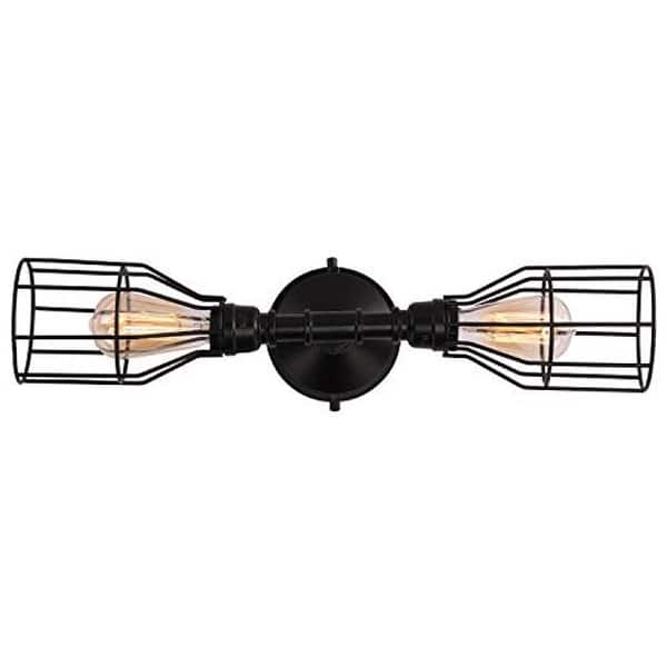Shop 2 Light Wall Case Light Fixture Antique Industrial Cage Wall