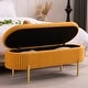 preview thumbnail 46 of 120, Velvet Storage Bench for Bedroom 45" Wide - Mustard