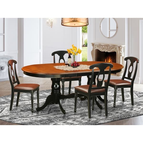 Shop Plke5 Bch Lc Black Cherry Rubberwood Dining Table With 4 Chairs Pack Of 5 Overstock 11967717