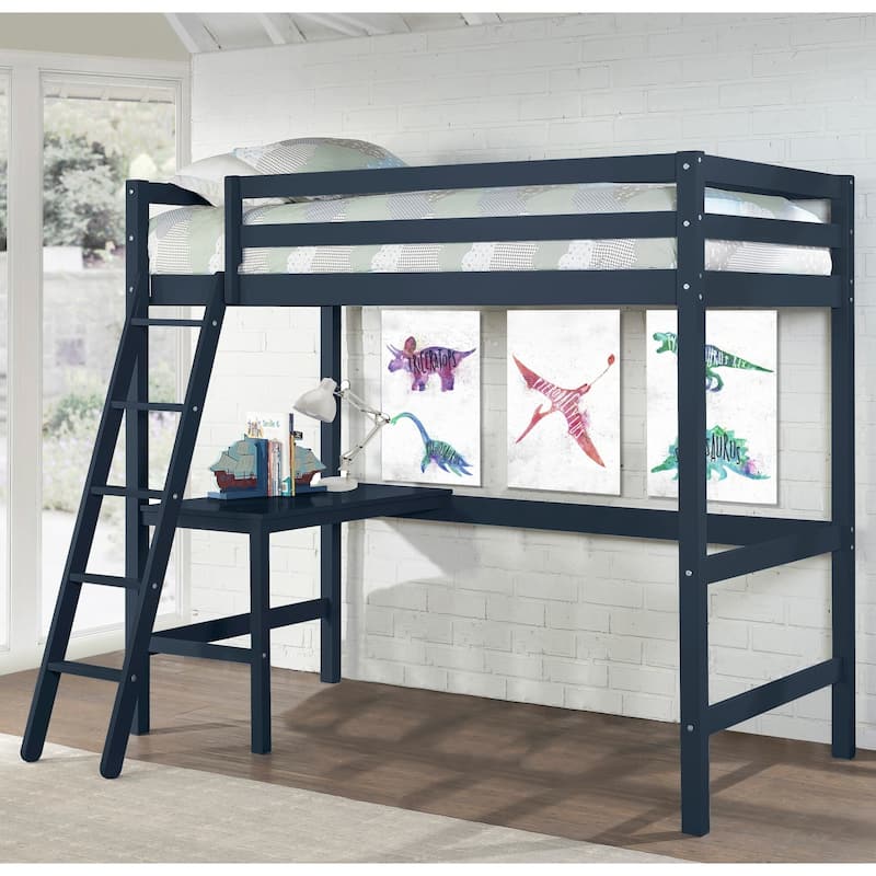 Hillsdale Caspian Wood Twin Loft Bed with Desk