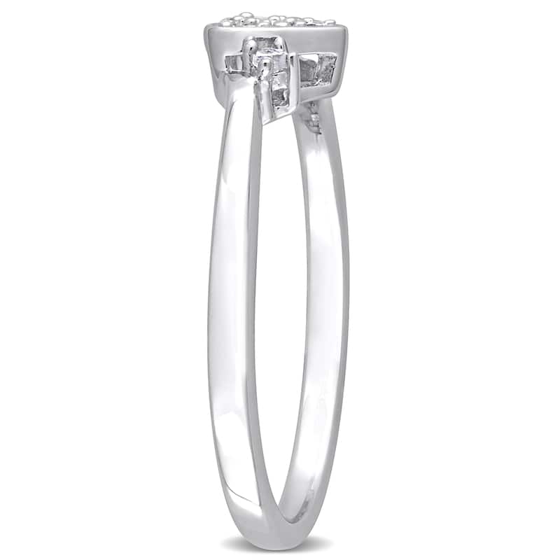 Miadora 1/10ct TDW Diamond Heart Ring in Sterling Silver