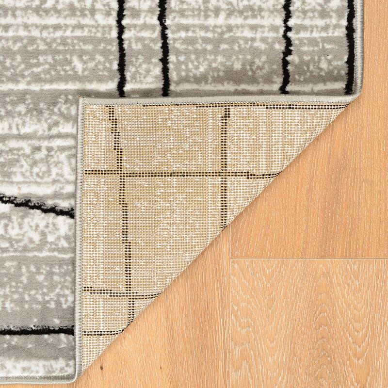 Power Loomed Capri Mod Plaid Polypropylene Rug