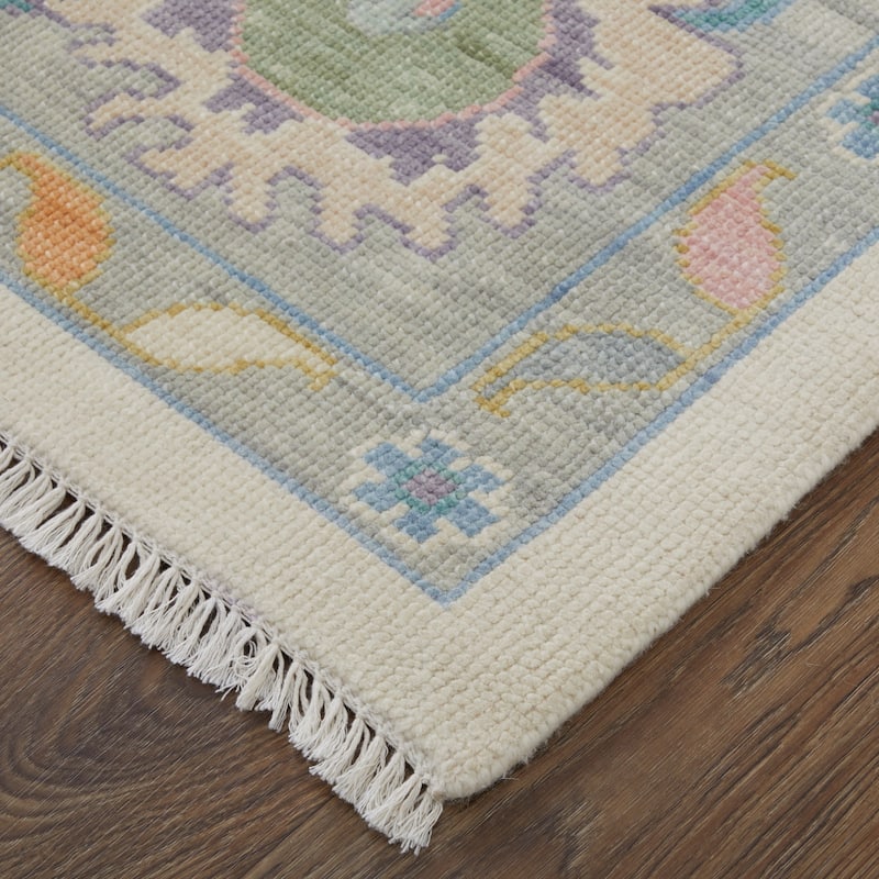 Grand Bazaar Larson Hand Knotted Floral & Botanical Transitional Area Rug