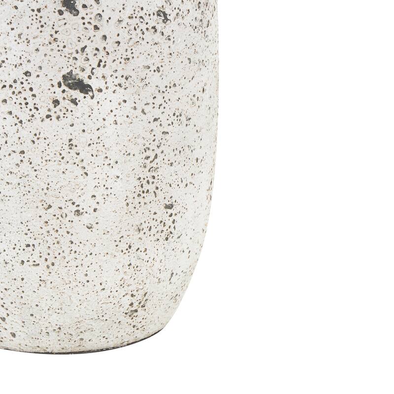 White Ceramic Antique Style Textured Decorative Vase