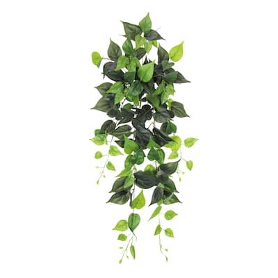 Artificial Philodendron Ivy Leaf Vine Hanging Plant Greenery Foliage Bush 32in - 32" L x 12" W x 6" DP