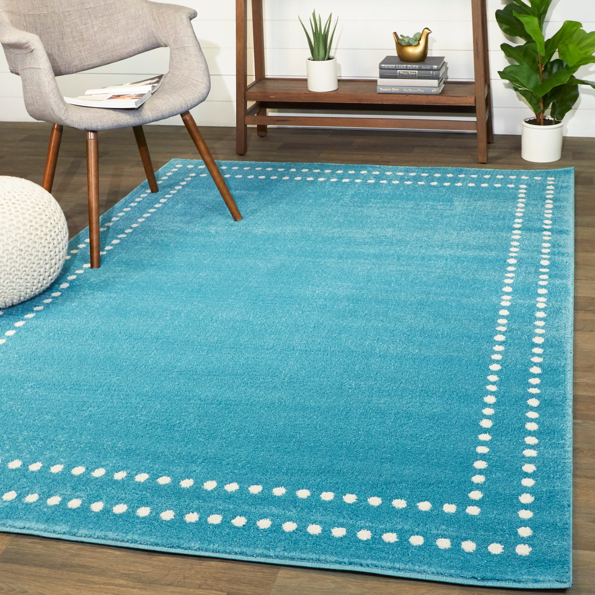 Eckert Dot Border Area Rug