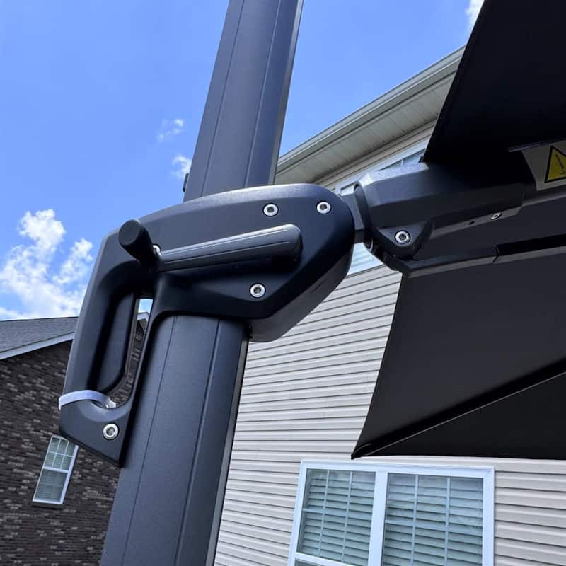 PURPLE LEAF 10 ft Square 360 Degree Rotation Patio Cantilever Umbrella