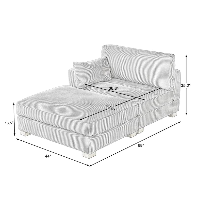 Modular Sectional Sofa with Ottomans