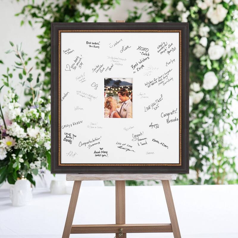 Ashton Signature Mat Picture Frame - Autograph Photo Frame Guest Book Alternative for Weddings, Graduations, or Retirement - 5x7