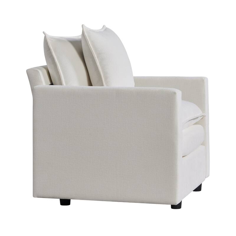 Chenille Fabric Comfy Deep Single Seat Sofa Upholstered Reading Armchair Living Room