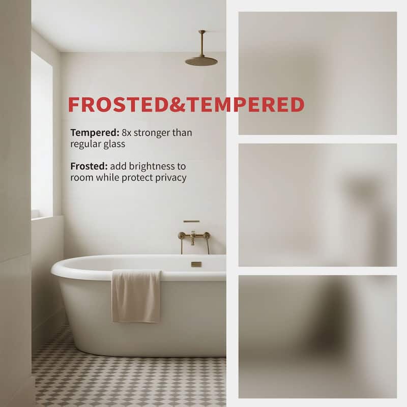 80"H 3 Lite Frosted Glass French White Prefinish Paintable Doors Pantry Laundry Closet Shaker French Interior Slab Door