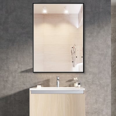 Modern Large Black Rectangle Wall Mirrors for Bathroom Vanity Mirror