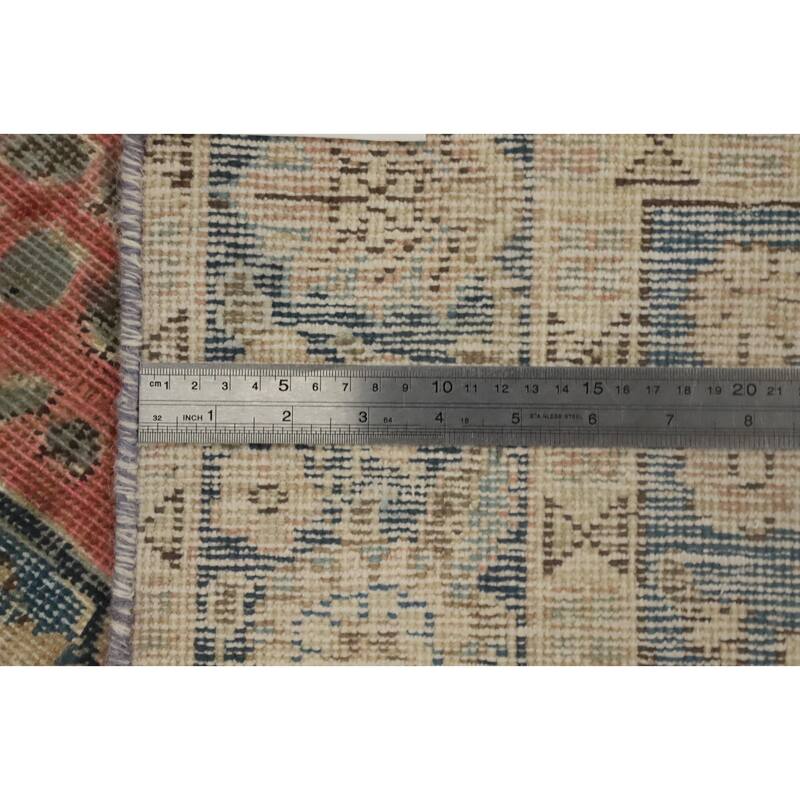Hand Knotted Oriental 100% Wool Carpet Traditional Floral Coral Tabriz Area Rug - 5' 7'' X 4' 3''