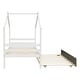 preview thumbnail 11 of 10, White Twin Size Pine Wood House-Shaped Bed with Trundle and Roof