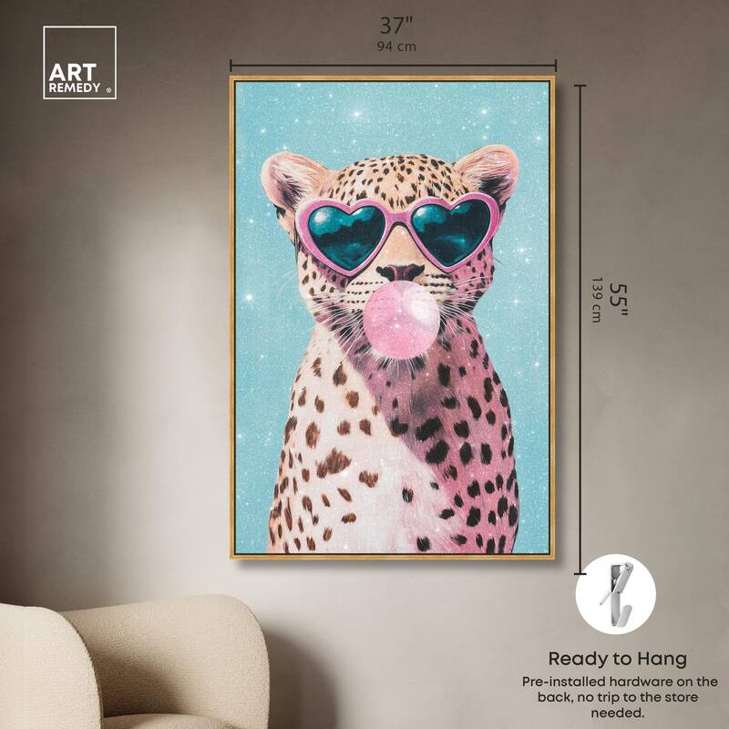 Pastel Cheetah Bubblegum Canvas by Art Remedy