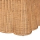 preview thumbnail 6 of 7, Maya Natural Rattan Accent Chair - Hand Woven Wicker Dining Chair with Scalloped Skirt and Cushion, Coastal Boho Style Seating