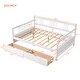 preview thumbnail 26 of 25, Full Size Solid Wood Frame Daybed Wood Bed with Two Drawers and Three Sides Rails,Easy Assemble