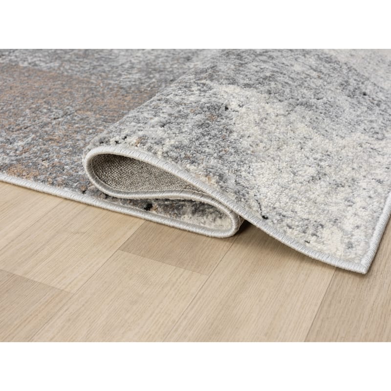 Cascade Collection Geometric Abstract Neutral Area Rug