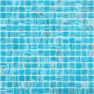 Apollo tile 12" x 12" Celestial Glossy Vivid Sky Blue Glass Tile (20 sq ft/case) - 20 Pack