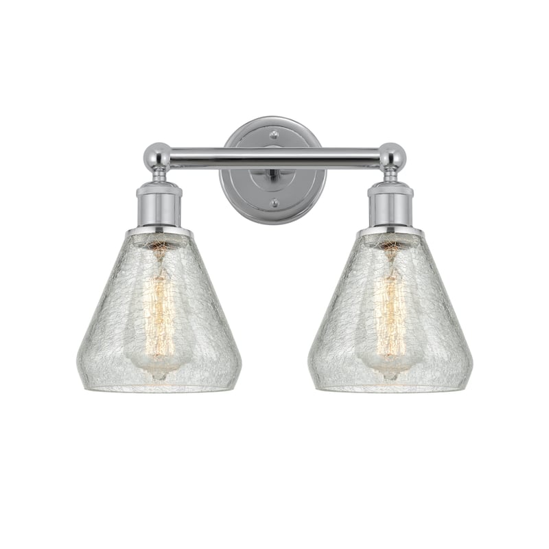 Innovations Lighting 616-2W-13-15 Conesus Vanity Conesus 2 Light 15" - Polished Chrome / Clear Crackle
