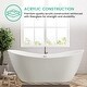 preview thumbnail 28 of 53, Vanity Art 71" X 32" White Acrylic Freestanding Air Bubble Soaking Bathtub with UPC Certified Overflow and Pop-up Drain