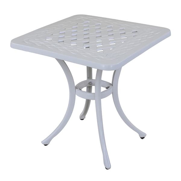 slide 20 of 21, Santa Teresa Cast Aluminum Outdoor Square End Table - 8' x 10' Ash Grey